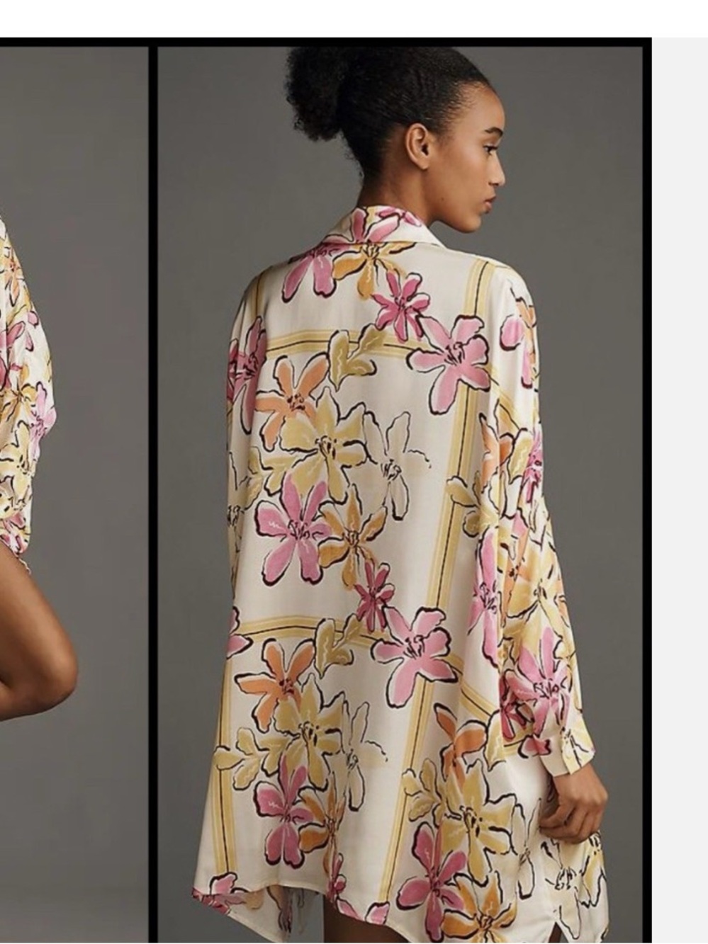 NWT Anthropologie Corey Lynn Calter Cream Floral Print Long-Sleeve Mini Dress - Picture 2 of 6